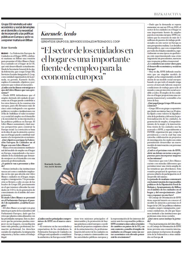 El sector de los cuidados en el hogar es una importante fuente de empleo para la economía europea
