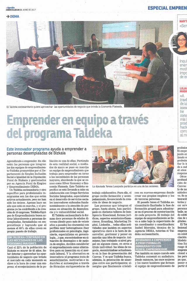 Emprender en equipo, Taldeka Silver Economy
