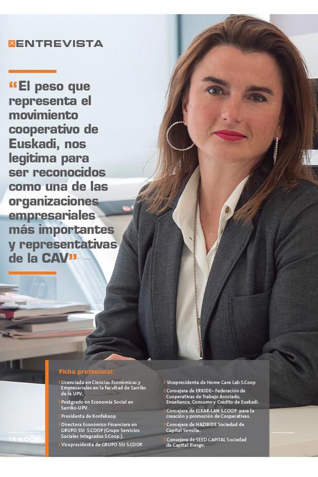 Entrevista a Rosa Lavín, el peso de las cooperativas en Euskadi. Revista Erkide. Octubre 2017