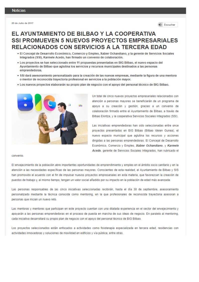 convenio de colaboración con Ayuntamiento Bilbao