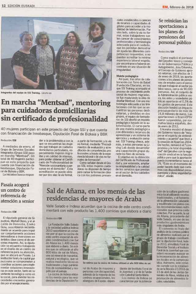 MENTSAD ayuda a profesionalizar la atención sociosanitaria en el domicilio