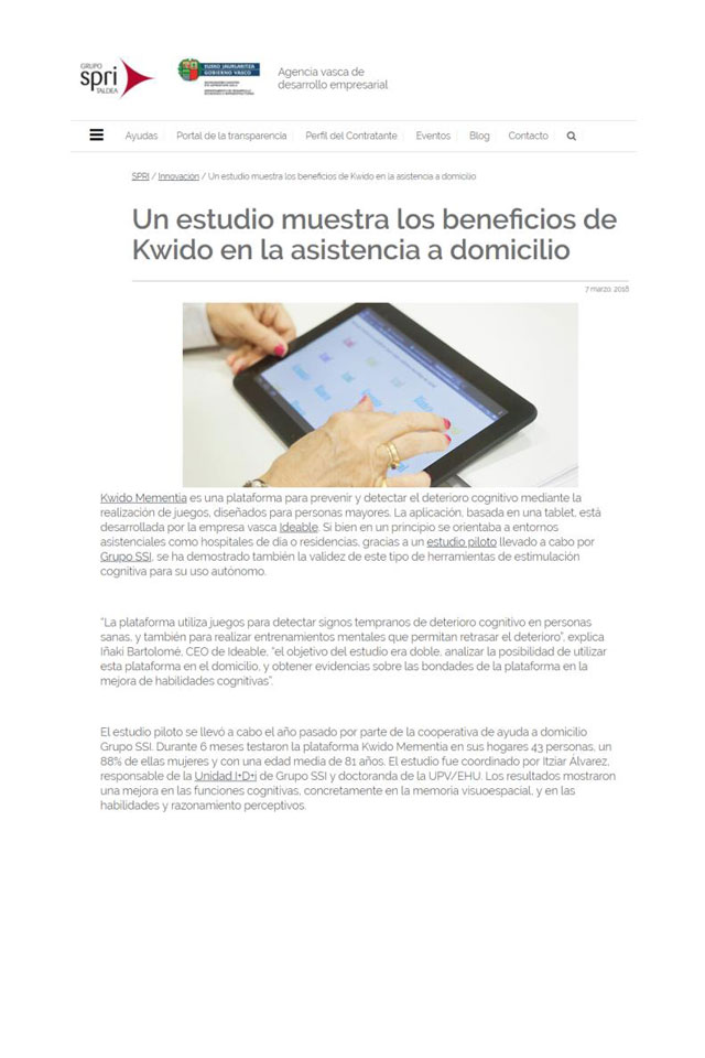 Mementia y Kwido, beneficios en la asistencia a domicilio