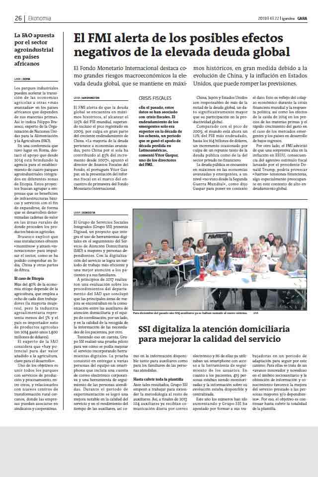 El programa DIGISAD digitaliza la atención domiciliaria