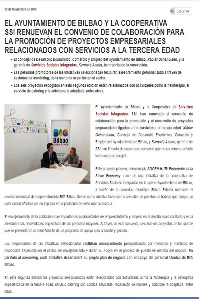 Renovación del convenio – Ayuntamiento de Bilbao