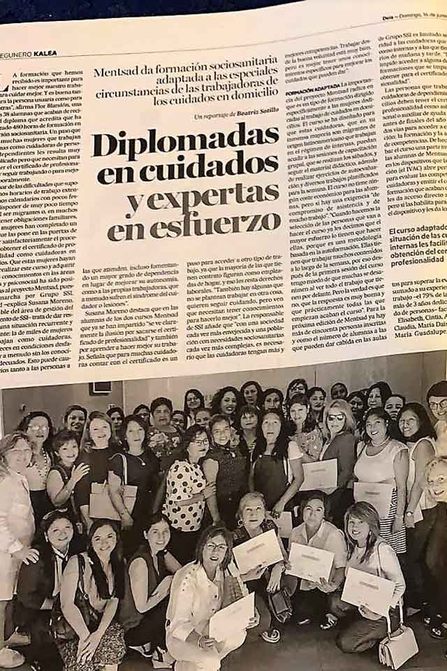 Diplomadas en cuidados y expertas en esfuerzo