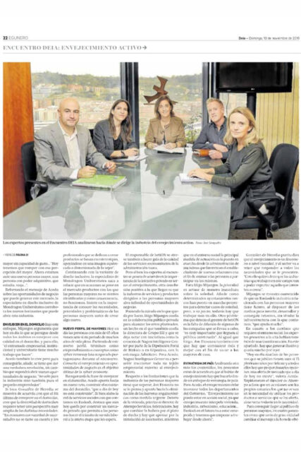Es necesario crear un ecosistema en relación con el envejecimiento