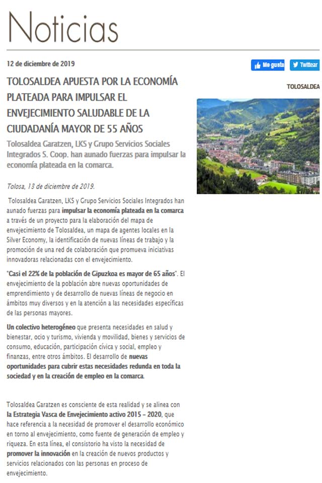 tolosaldea envejecimiento economia