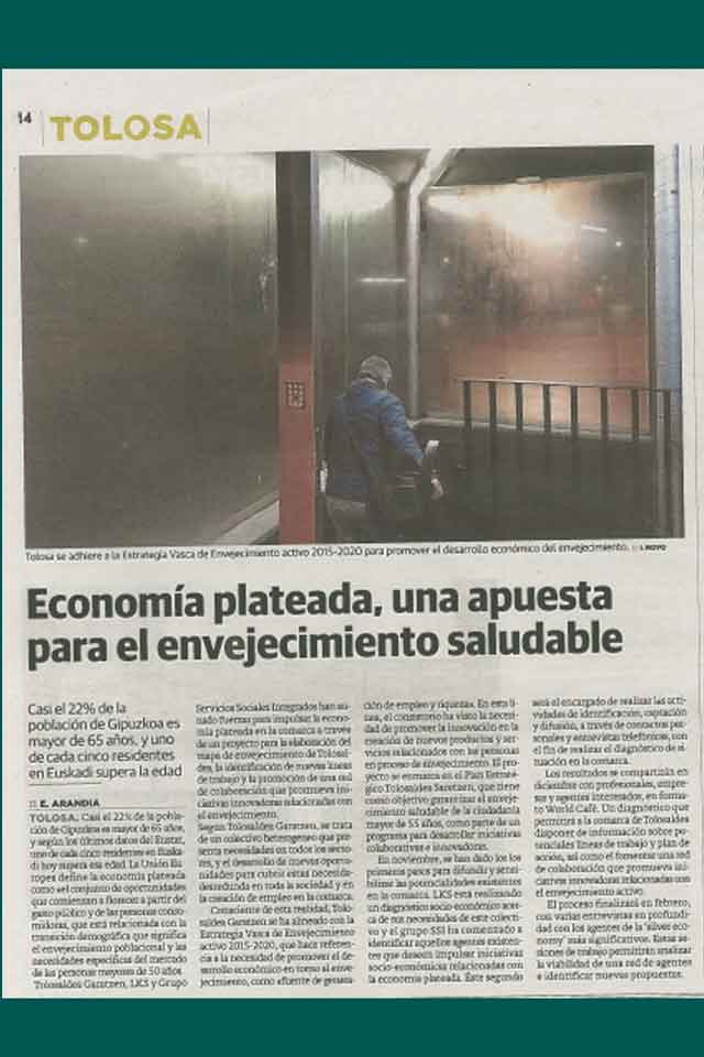 Tolosaldea apuesta por la economía plateada para impulsar el envejecimiento saludable de la ciudadanía mayor de 55 años