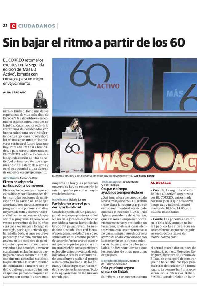 Grupo SSI participa en la jornada Más 60 Activo