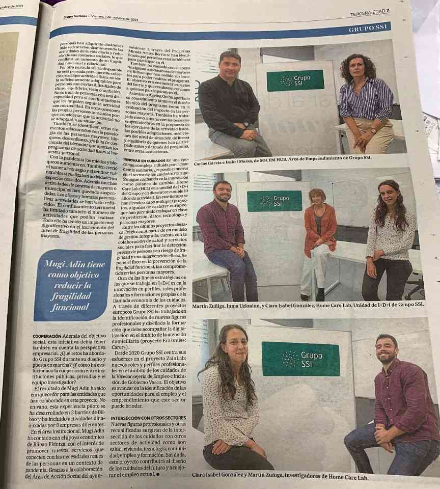 Grupo SSI Articulo en el periódico DEIA Grupo SSI Articulo en el periódico DEIA
