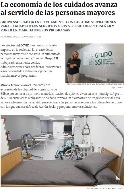 Grupo SSI trabaja la economía de los cuidados
