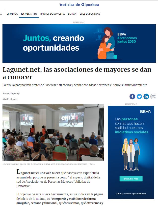Presentación web Lagunet