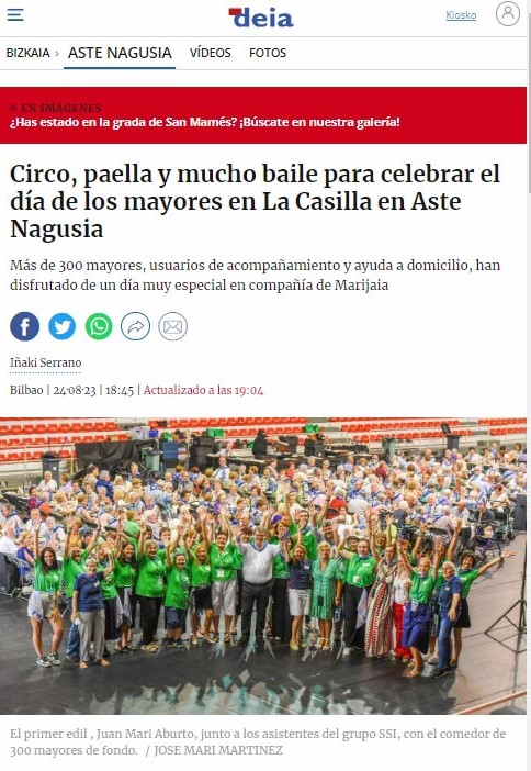 Día Participativo de las Personas Mayores, Aste Nagusia 2023