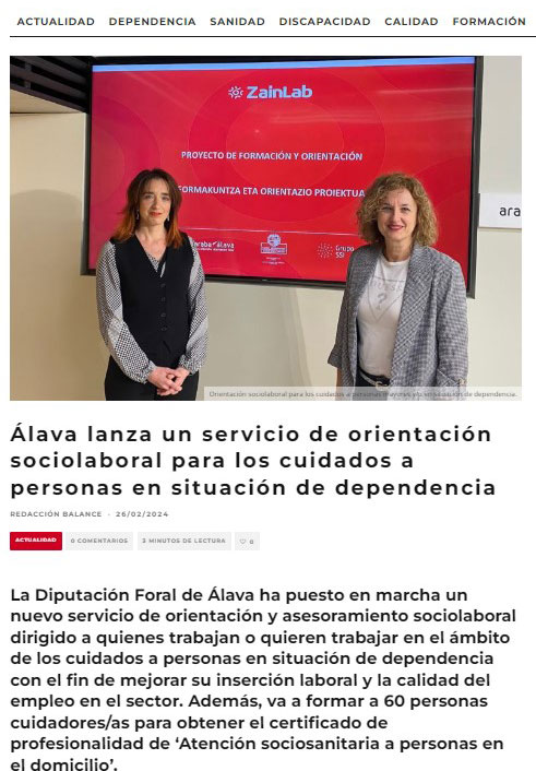 Servicio de formación y orientación en la economía de los cuidados