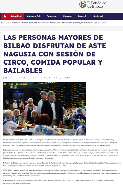 Celebramos Día participativo de las personas mayores Aste Nagusia 2025