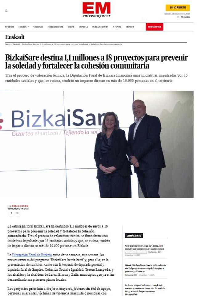 Despliegue del programa BizkaiSare Herriz Herri