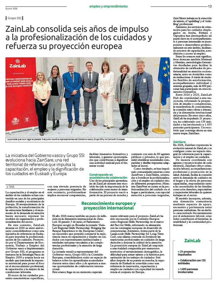 ZainLab consolida seis años de impulso a la profesionalización de los cuidados y refuerza su proyección europea