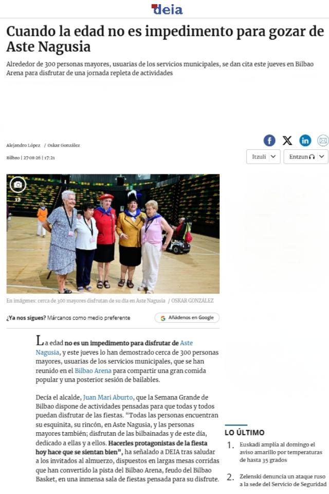 Día participativo de las personas mayores Aste Nagusia 2026